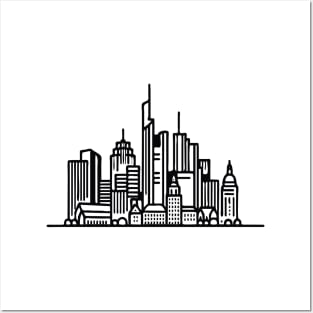 Frankfurt Minimalist Skyline Posters and Art